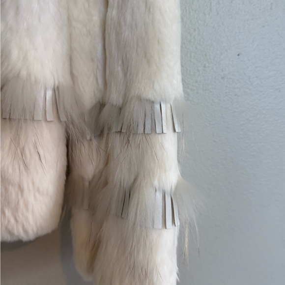Cache Cream Rabbit and Raccoon Fur Teddy Jacket - Picture 5 of 8